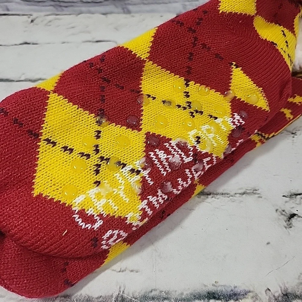 Harry Potter Gryffindor Sherpa Lined Non-Slip Slipper Socks - One Size Fits Most